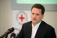 2011年3月31日，红十字国际委员会行动部主任皮埃尔•克雷恩布尔出席在日内瓦召开的一个新闻发布会。