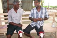 Jaffna Jaipur Centre for Disability and Rehabilitation. With the ICRC's support, hundreds of people a year (like these landmine victims) receive physical rehabilitation and benefit from micro-credit schemes.