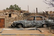 Sabha, Libye. Une scène de désolation dont a été témoin l’équipe du CICR, la première à avoir pu pénétrer dans Tayouri, un faubourg de Sabha.