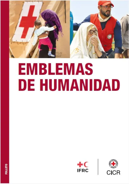 Portada del folleto: "Emblemas de humanidad"