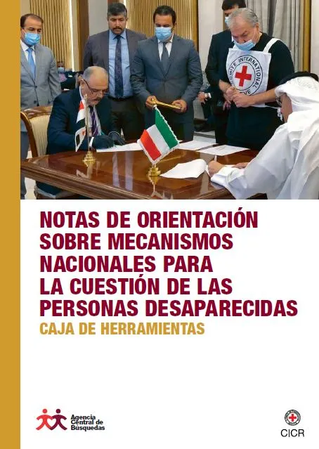 Portada de la publicación "NOTAS DE ORIENTACIÓN SOBRE MECANISMOS NACIONALES PARA LA CUESTIÓN DE LAS PERSONAS DESAPARECIDAS"