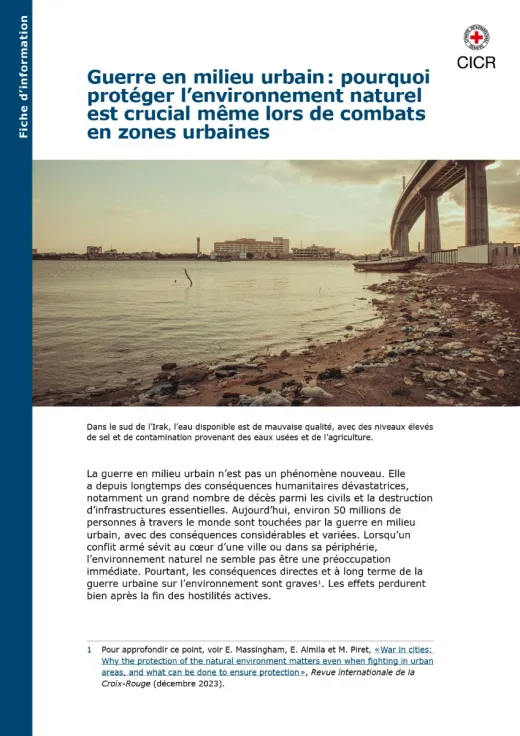 Guerre en milieu urbain : pourquoi protéger l’environnement naturel est crucial même lors de combats en zones urbaines