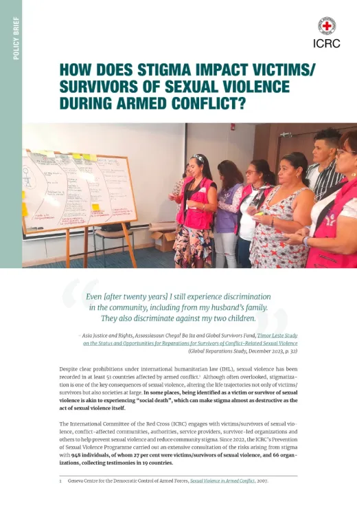 How Does Stigma Impact Victims/Survivors of Sexual Violence During Armed Conflict?