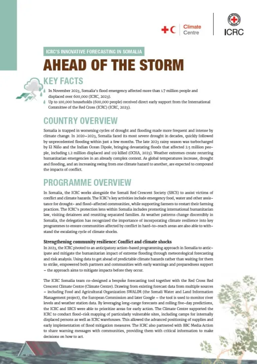 Ahead of the Storm: ICRC’s Innovative Forecasting in Somalia
