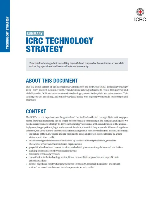 ICRC Technology Strategy: Summary