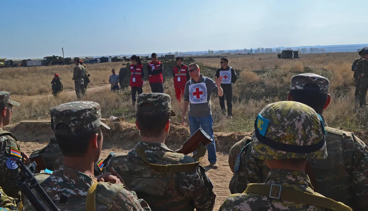 The ICRC takes part in the military exercise of the Collective Security Treaty Organization (CSTO) in 2017. 