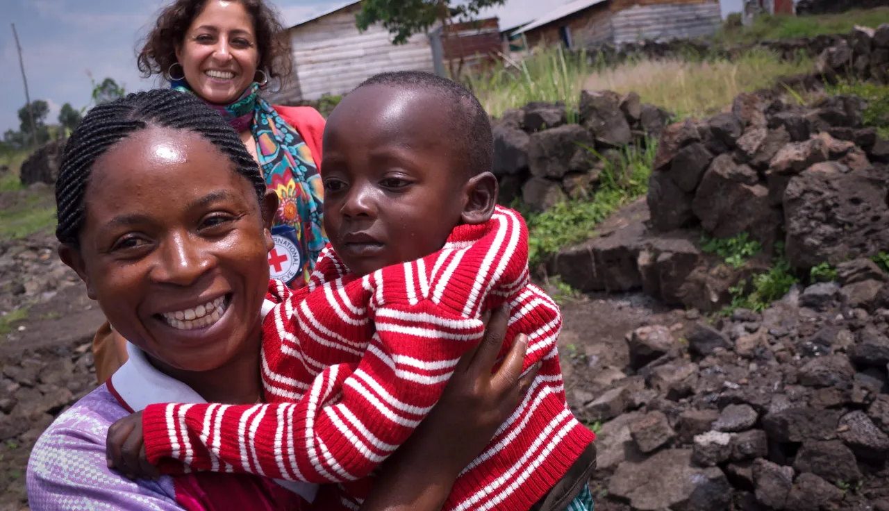 In Democratic Republic of the Congo, an ICRC delegate helps reunite a two-year-old with his mother, after being separated for three weeks.