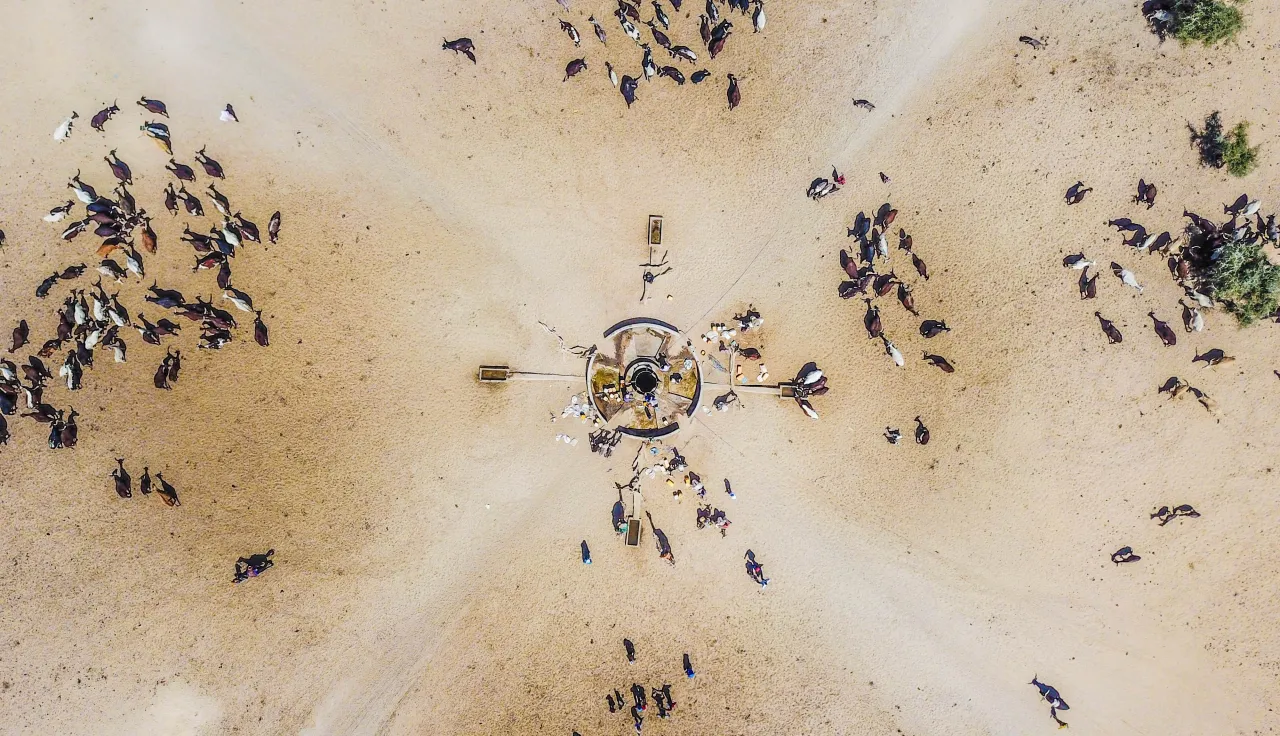 Image from above of climate change effectc. Photo: M. Birom Seck