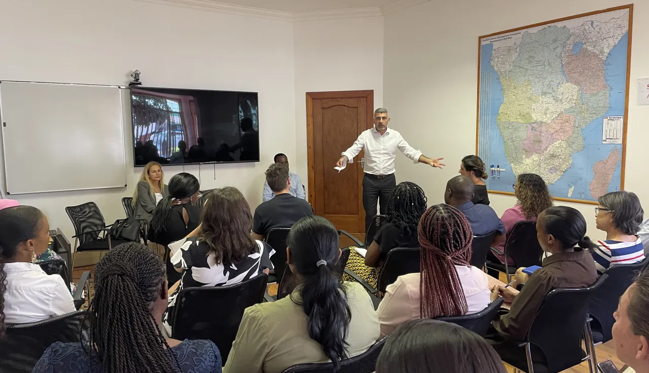 Patrick Youssef addressing stakeholders 