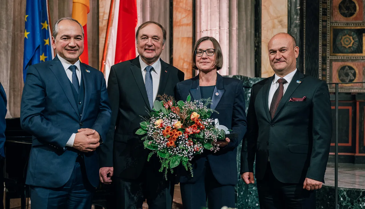 President Mirjana Spoljaric receiving the 2024 International Bridge Prize of the European City of Görlitz/Zgorzelec