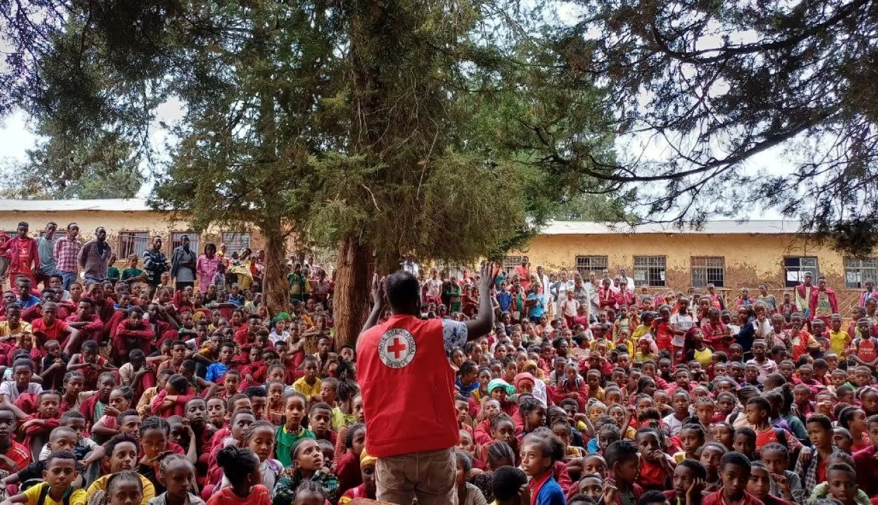 ICRC reached some of the Elementary Schools in the hard-hit communities of Kellem Wellega to disseminate on the risks of unexploded ordnances and explosive remnants of the conflict.