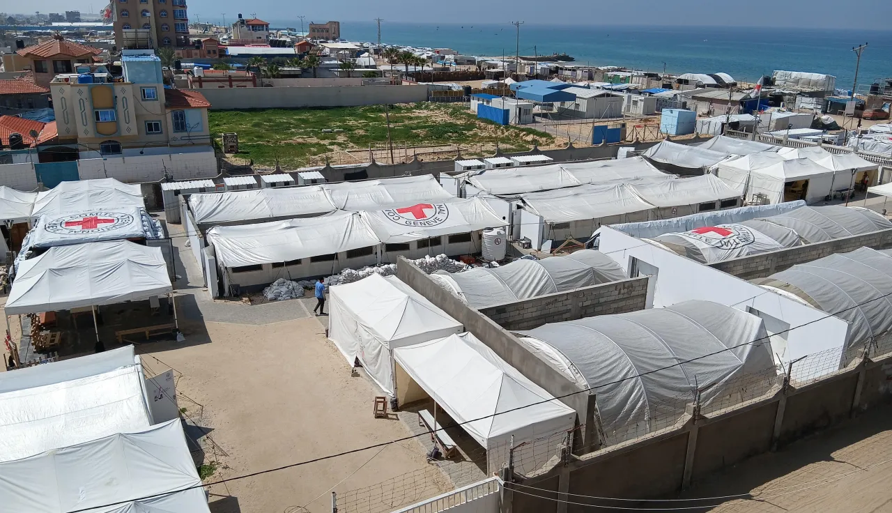 Red Cross Field Hospital aerial shot