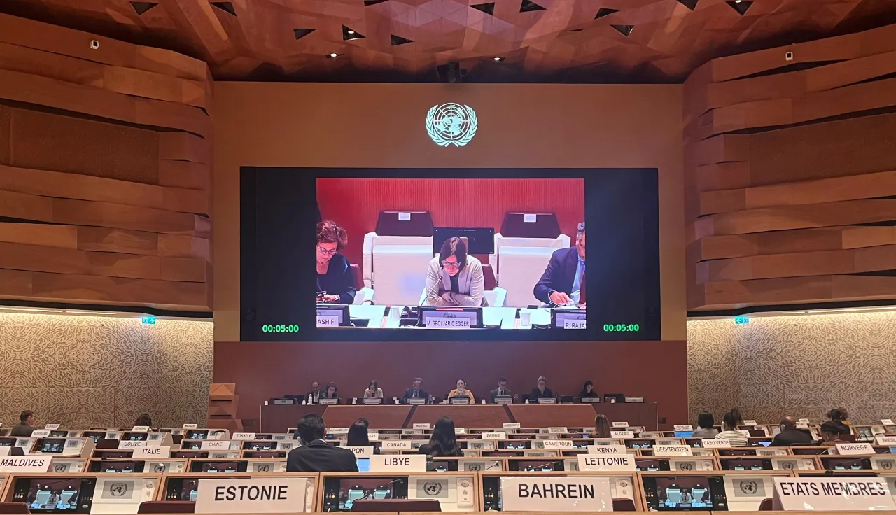 Mirjana Spoljaric at the 2025 ECOSOC humanitarian affairs segment at the Palais des Nations in Geneva on 19 June 2025