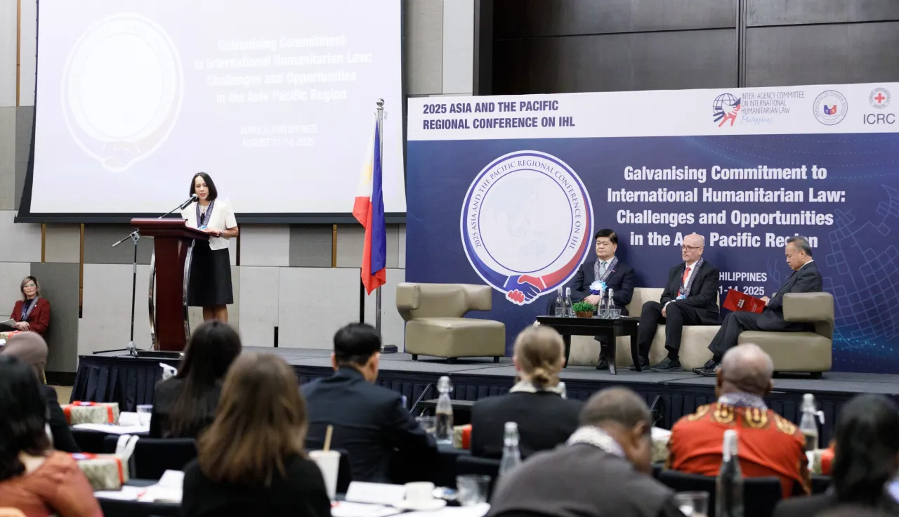 Philippines DFA Assistant Secretary Maria Teresa Almojuela (left) during her opening remarks