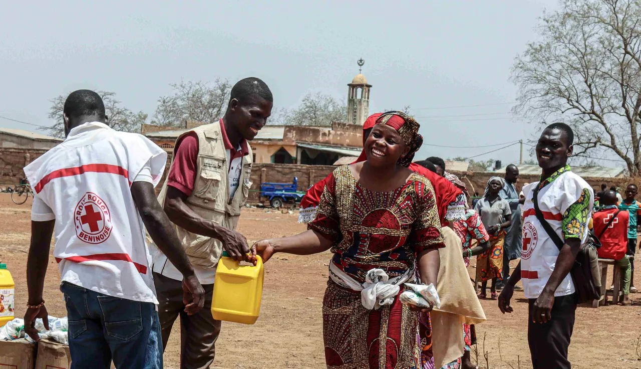 Bénéficiaire lors d'une distribution de semence à Proga, au Bénin.