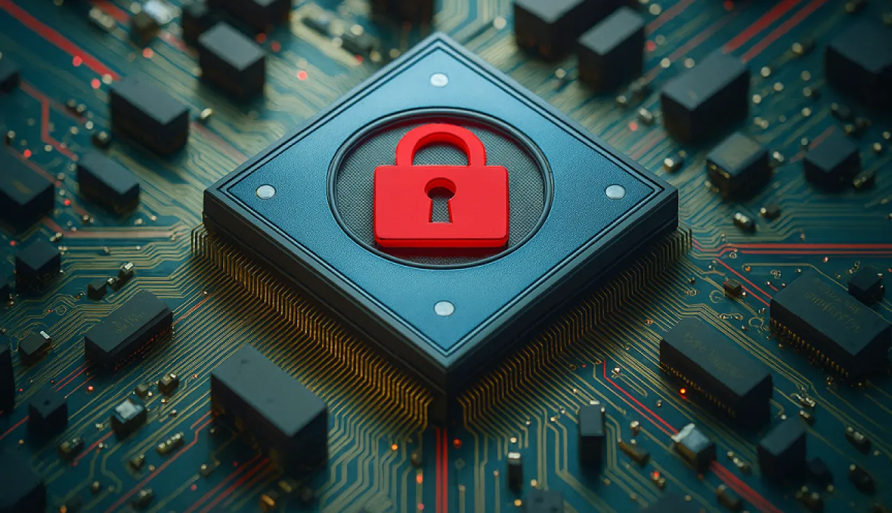 An illustration of a digital emblem chip