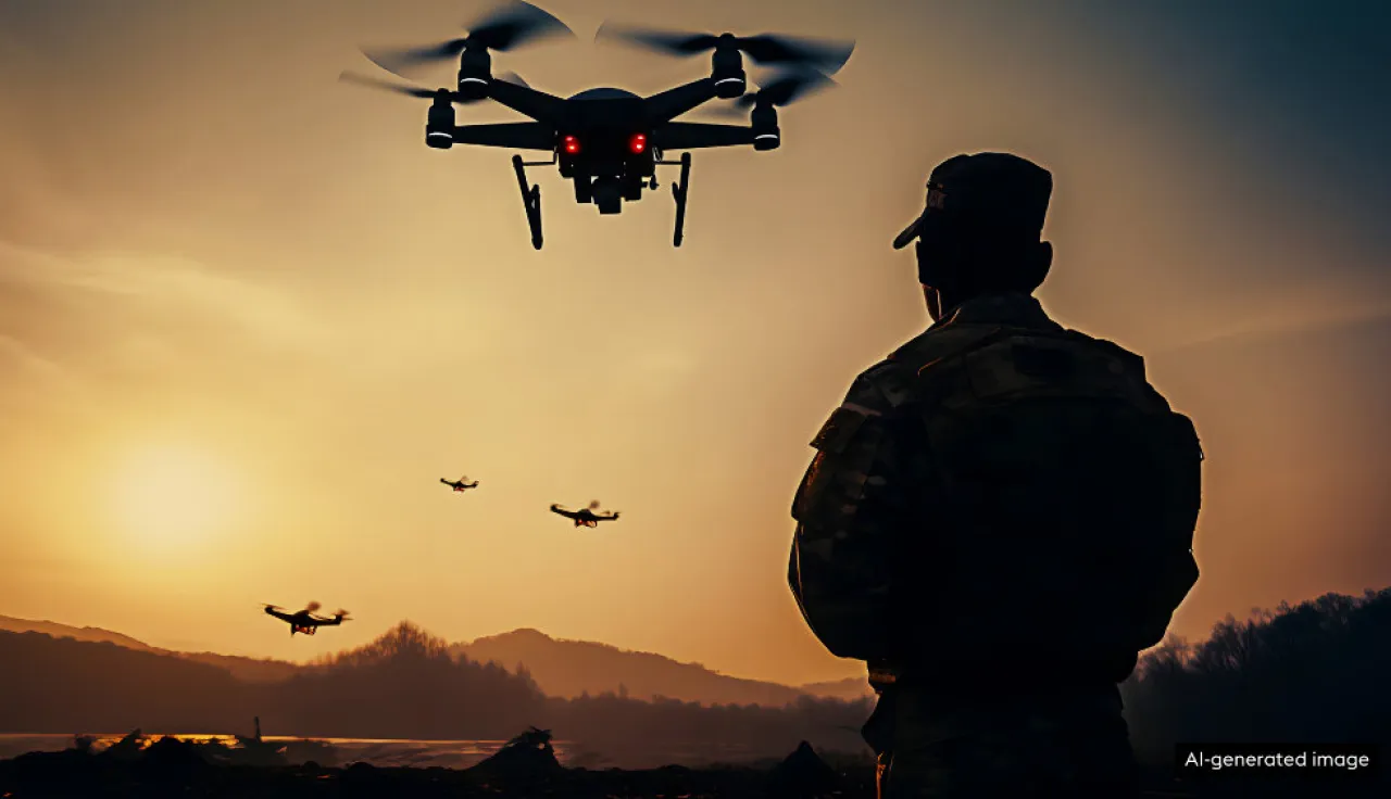 AI-generated image of drones