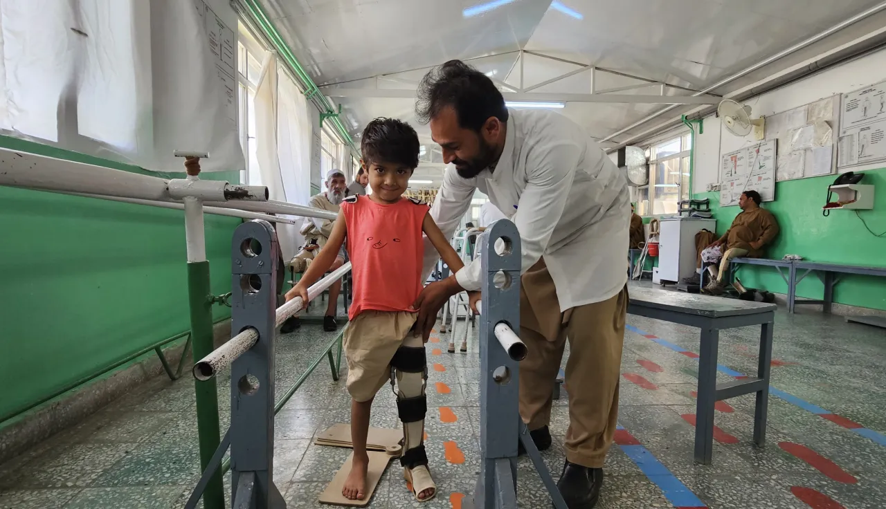 At the ICRC's Kabul Physical Rehabilitation Centre in Afghanistan.