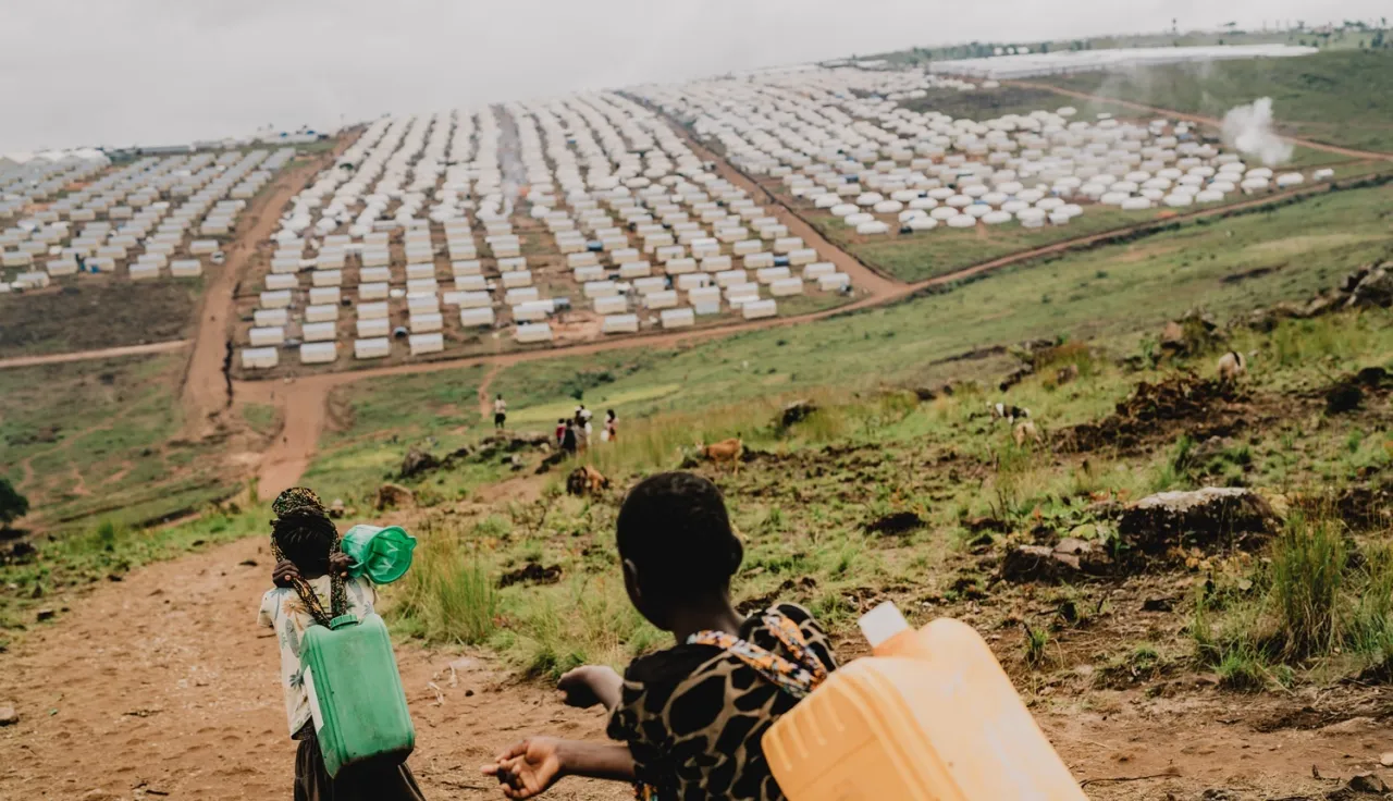 Vue partielle du camp des réfugiés congolais de Busuma à l'est du Burundi