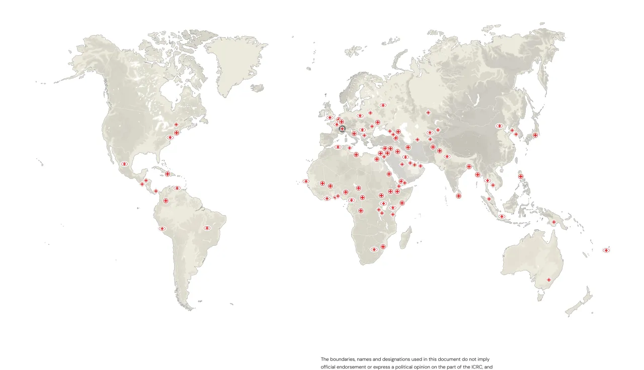 Map of ICRC presence in 2025