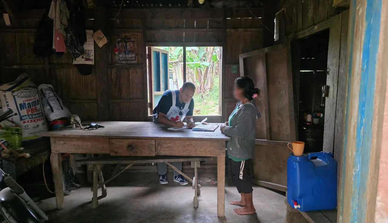 Von with a resident in Negros