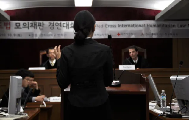 Moot court competition taking place