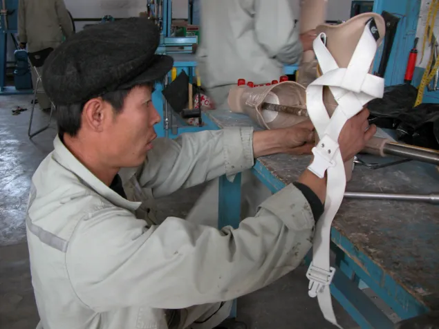 Songrim, 30 kms from Pyongyang. Orthopaedic rehabilitation center. Production and reparation workshop for orthopaedic material.