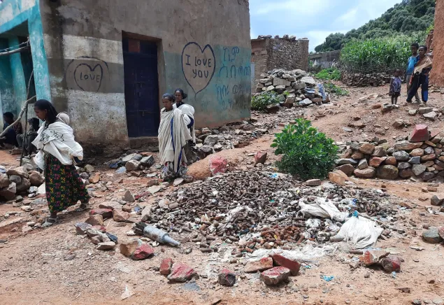 Unexploded remnants of war and  Weapon Contaminated village  called Newi in Tigray, Ethiopia.  September, 202
