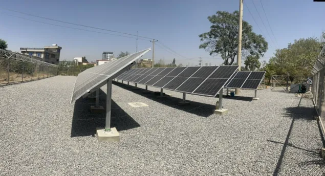 Solar panels installed at six boreholes in Kabul to ensure a more stable supply of clean water to residents.