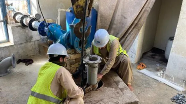 Ageing pipes and other infrastructure are being refurbished at a water pumping station in Kandahar. 