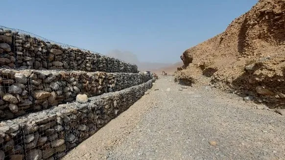 Gabions and stone walls were constructed in Gulistan district to protect canals and farmland against erosion during floods.
