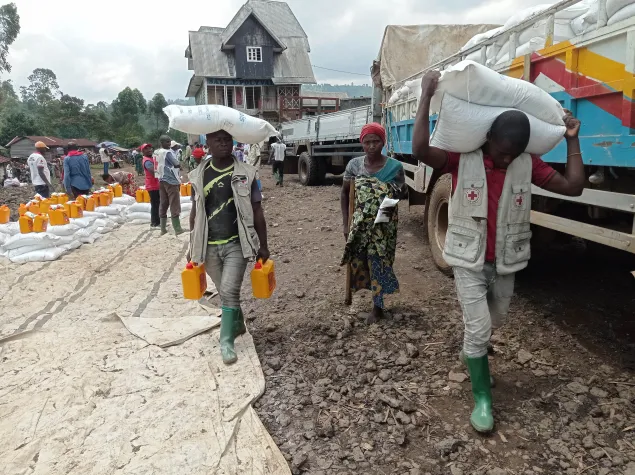 Une bénéficiaire d'une assistance du CICR pour renforcer la sécurité économique des populations du Nord-Kivu, d’octobre à début novembre 2024. Alain Kyro / CICR