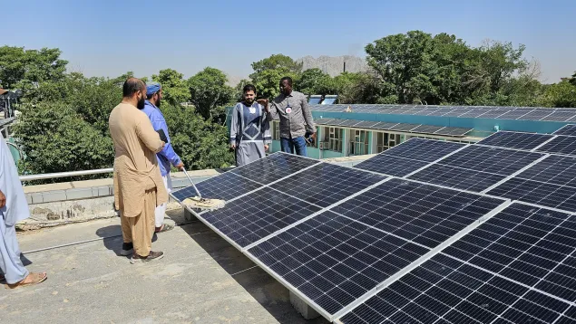 The recently installed hybrid solar power system now provides sustainable and clean energy supply to the Mirwais Regional Hospital in Kandahar province