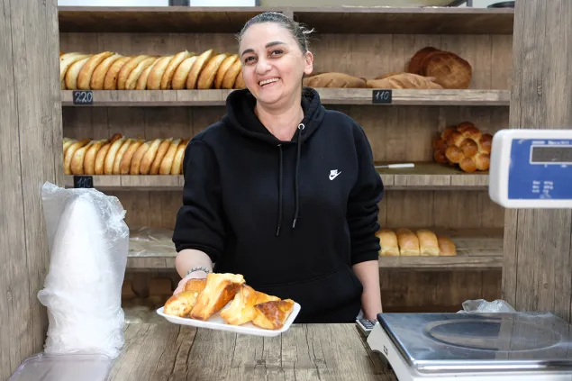 Her family has been a big help in setting up her small business