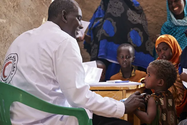 Children during registration.