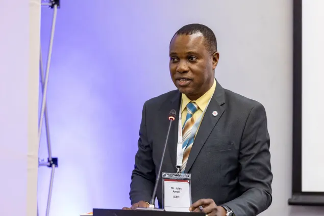 The Head of ICRC Pretoria Regional Delegation, Jules Amoti, opening speech at the global MPI conference.