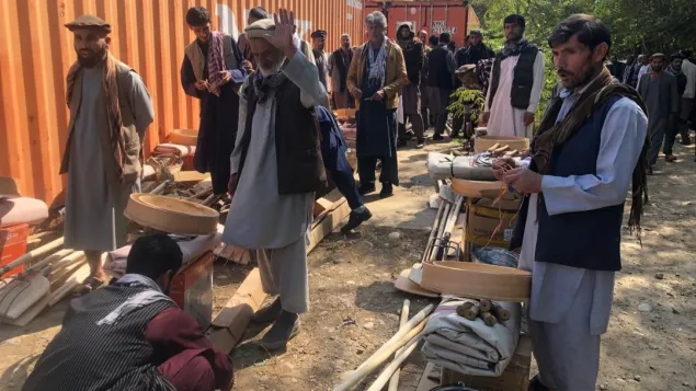 Farmers from Kohistan Hesa Awal and Hesa Do districts of Kapisa Province receiving agricultural tools. 