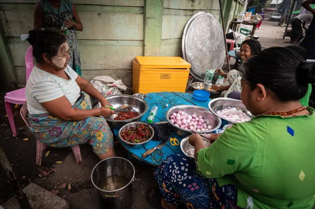 A community kitchen in Myanmar