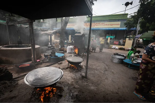 A community kitchen in Myanmar