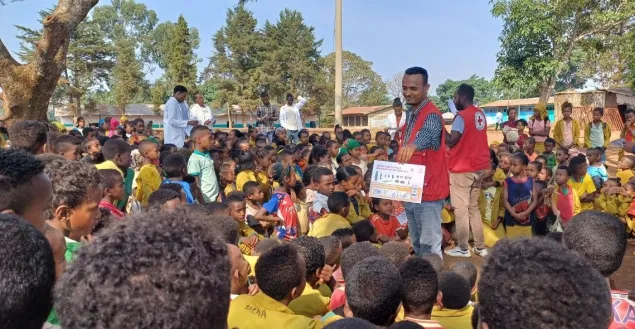 Distribution of Posters and Leaflets in Afan Oromo with Illustrations regarding Safe Behavior.
