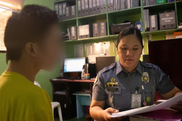 Jail Officer 2 Anna Lalaine Casaje is one of the detention nurses who has been trained in using the Bureau of Jail Management and Penology’s Health Information System. Photo: L. Arada/ICRC. 