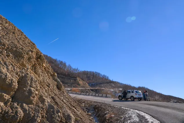 The ICRC team on their way to remote areas in South Ossetia.