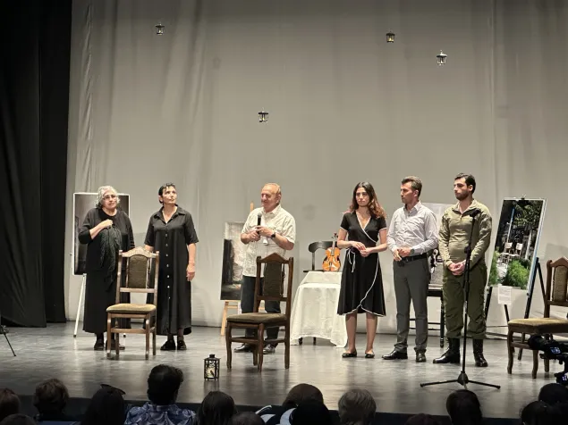 Actors with the playwright