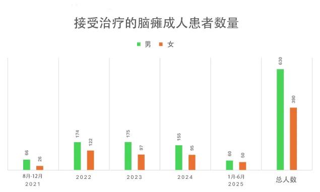 阿富汗：接受治疗的脑瘫成人患者数量