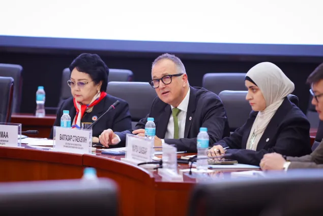 Balthasar Staehelin at the launch event of the study on implementation of IHL in Mongolia