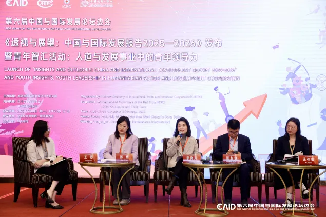 红十字国际委员会东亚地区代表处伙伴关系主任季岚岚阐述人道行动与发展工作的关系。