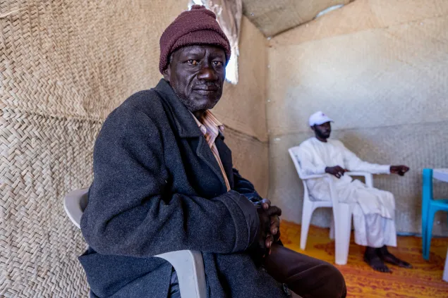 On 20 November 2025, a few days after he arrived at the transit camp of Tiné in Wadi Fira, Chad, Ahmat Abderahman Moustapha, 48, came to benefit from the psychosocial support provided by the Red Cross of Chad, it took him three months to reach Tiné.