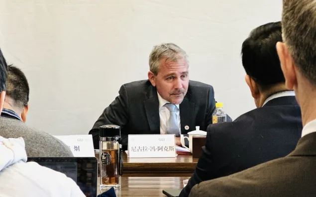 Nicolas von Arx, ICRC Director for the Near and Middle East, gave a briefing on situation in the Middle East at GGI, Beijing.