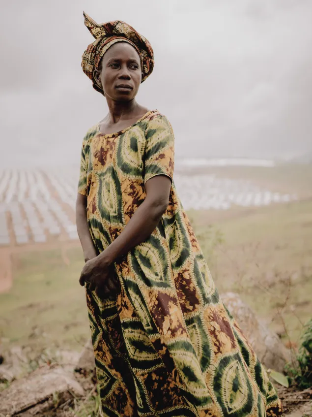 Esperance Sakina Hatari, a Congolese refugee living at the Busuma camp since December 2025