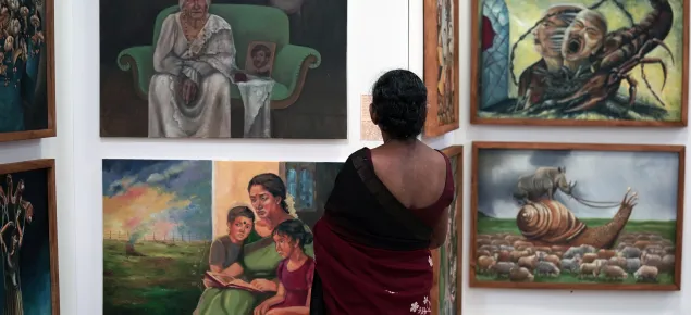 To mark World Mental Health Day 2025, the ICRC also organised an art competition on ambiguous loss among university students, in collaboration with the Sir Ponnambalam Ramanathan Faculty of Performing and Visual Arts, University of Jaffna and the University of Visual arts and Performance, Colombo.